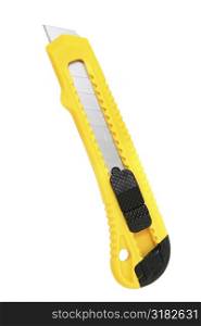 Yellow and black utility knife with break away blade.