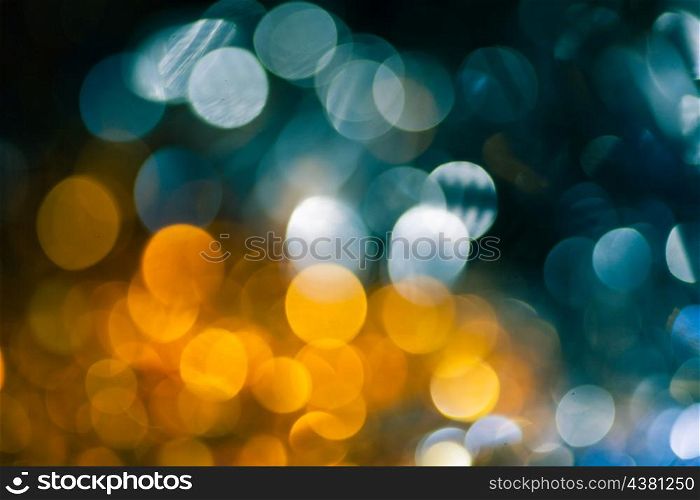 yellow and blue christmas bokeh for pretty background