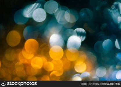 yellow and blue christmas bokeh for pretty background