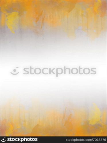 Yellow and orange watercolor abstract background texture with copy space