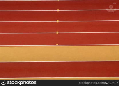 yellow and red athletics race track detail