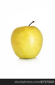 yellow apple on white background