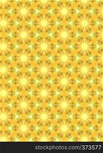 Yellow background with abstract flowers pattern