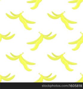 Yellow Banana Skin Seamless Pattern Isolated on White Background.. Yellow Banana Skin Seamless Pattern Isolated on White Background