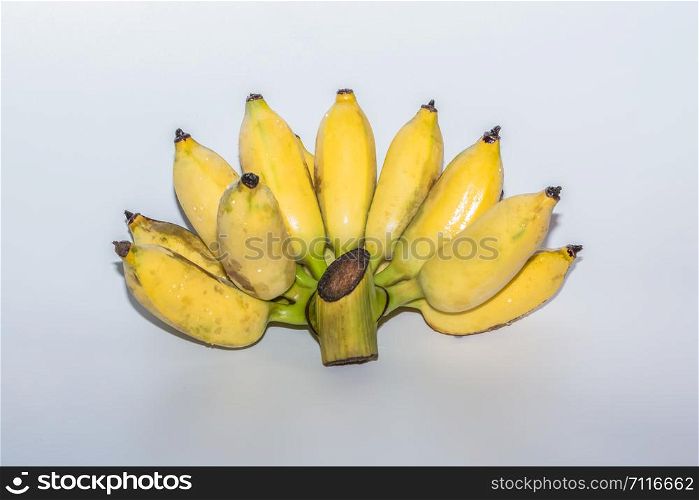 Yellow banana, white background