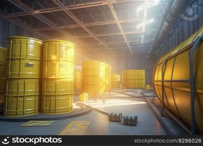 yellow barrels radioactive waste storage generative ai.