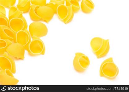 yellow beautiful pasta on a white background