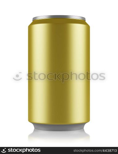 yellow beer can isolated on white background