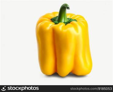 Yellow bell pepper on a white background. Generative AI.
