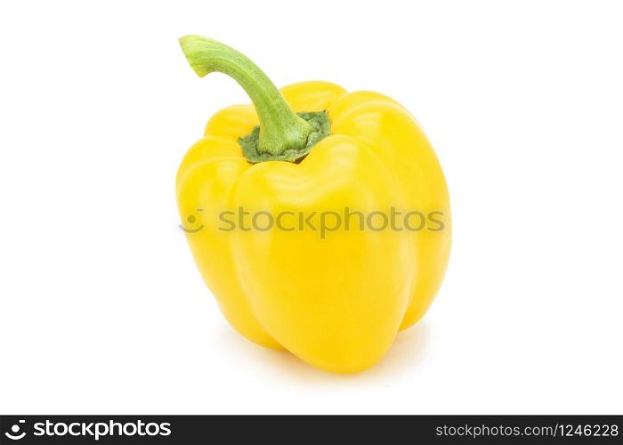 Yellow bell pepper or Sweet pepper or Capcicum isolated on white background with clipping path