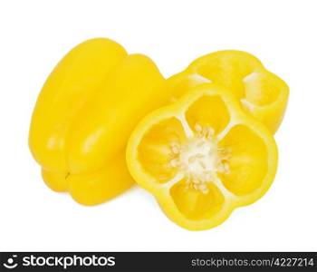 Yellow Bell Peppers isolated on white background. Yellow bell peppers