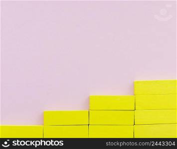 yellow blocks creating stairs