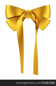 yellow bow isolated on white background