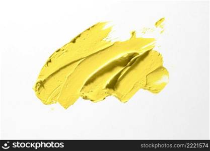yellow brush stroke white background