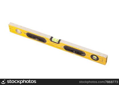 Yellow building level, isolated on white background