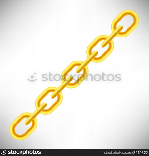 Yellow Chain Icon Isolated on White Background. Yellow Chain