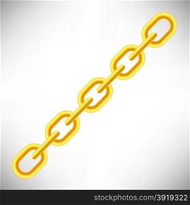 Yellow Chain Icon Isolated on White Background. Yellow Chain