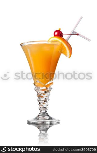 yellow cocktail isolated on white