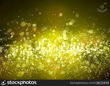 Yellow colour bokeh abstract light background. Illustration