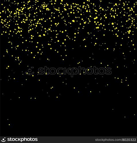 Yellow Confetti Isolated on Black Background. Abstract Yellow Parts.. Abstract Yellow Parts.