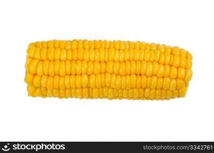 yellow corn on the cob on a white background