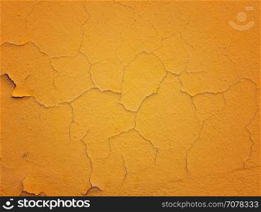 Yellow cracked wall background