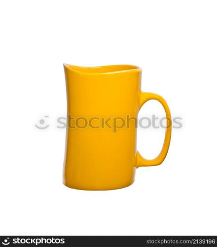 yellow cup object isolated on white background isolated. yellow cup