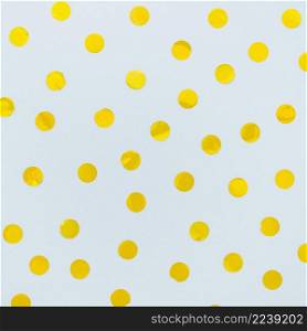 yellow dots confetti close up