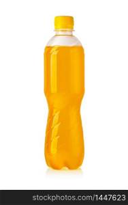 Yellow Energy Drink Soda bottle against a background with clipping path