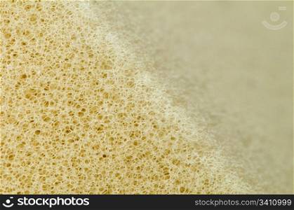Yellow foam sponge closeup