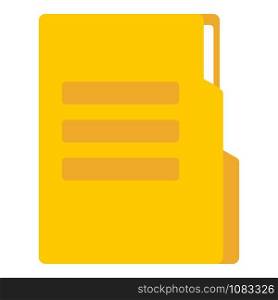 Yellow folder icon. Flat illustration of yellow folder vector icon for web design. Yellow folder icon, flat style