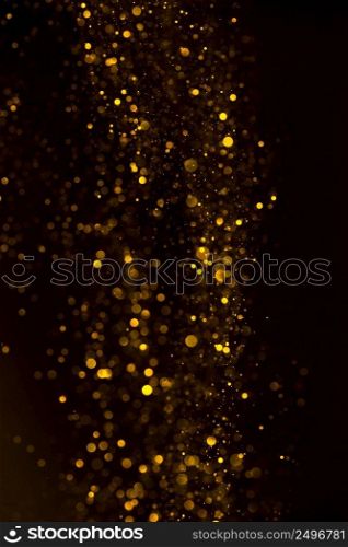 Yellow glitter shiny abstract lights flow background