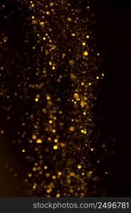 Yellow glitter shiny abstract lights flow background