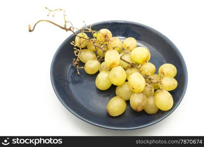 yellow grapes on a white background