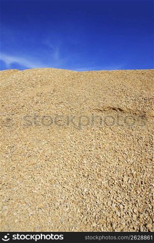 yellow gravel sand quarry mountain for construction concrete