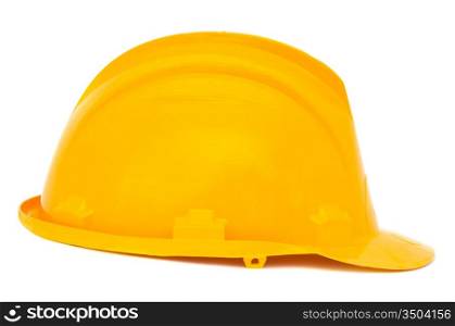 Yellow helmet a over white background