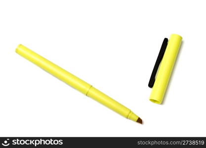 Yellow highlighter isolated on white background