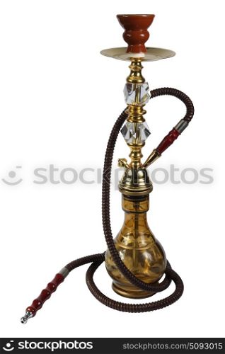Yellow Hookah on the white background. (isolated)