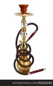 Yellow Hookah on the white background. (isolated)