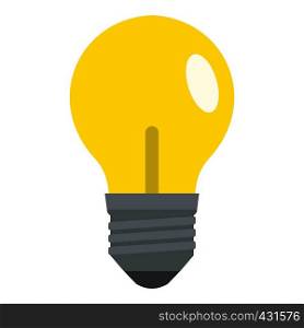 Yellow light bulb icon flat isolated on white background vector illustration. Yellow light bulb icon isolated