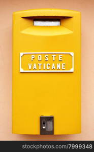 Yellow mail box of Vatican post office