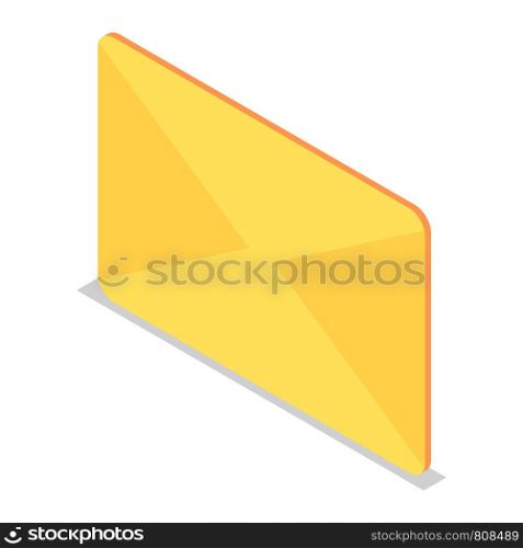 Yellow mail icon set. Isometric set of yellow mail vector icons for web design isolated on white background. Yellow mail icon set, isometric style