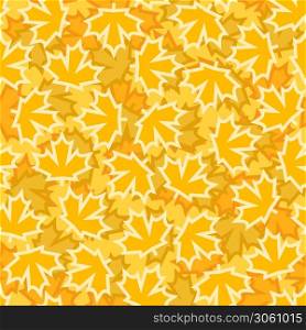 Yellow maple leaves seamless pattern, abstract seasonal autumn background. Yellow maple leaves pattern