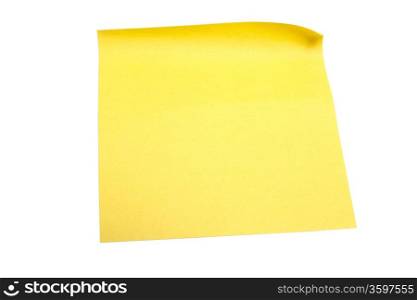 Yellow memo paper isolated on white background
