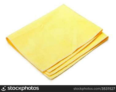 yellow microfiber duster isolated on white background