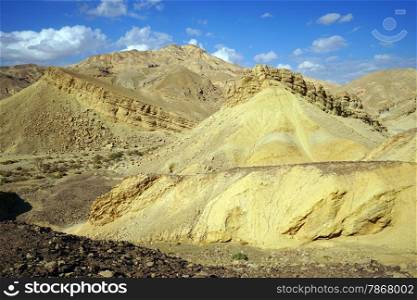 Yellow mountain near Eilat in Israel