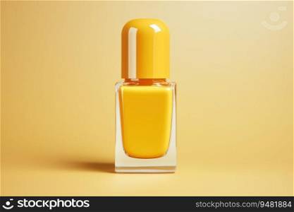 Yellow nail polish bottle.