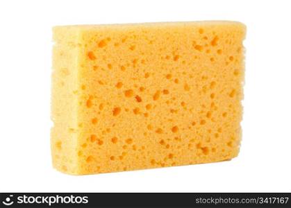Yellow natural facial cellulose sponge isolated on white