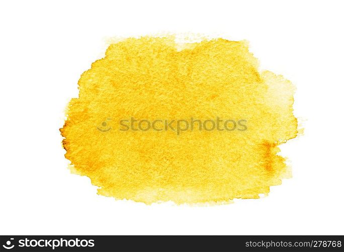 Yellow of color strokes on white background with clipping path