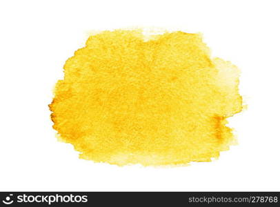 Yellow of color strokes on white background with clipping path